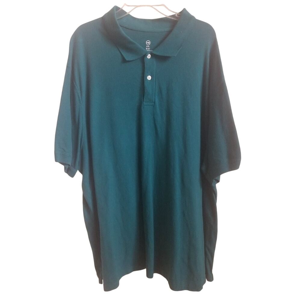 HB Polo Men's Polo Shirt Teal Green Cotton Size 5XL